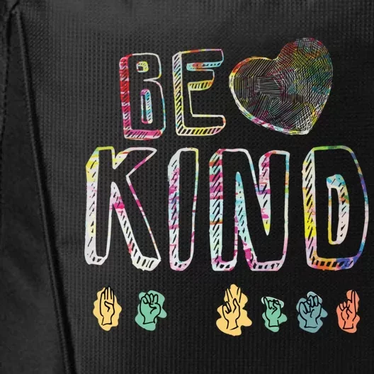 Asl American Sign Language Be Kind Hand Alphabet Gift City Backpack