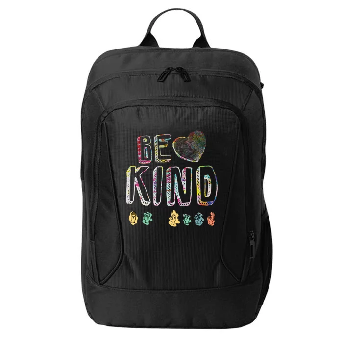 Asl American Sign Language Be Kind Hand Alphabet Gift City Backpack