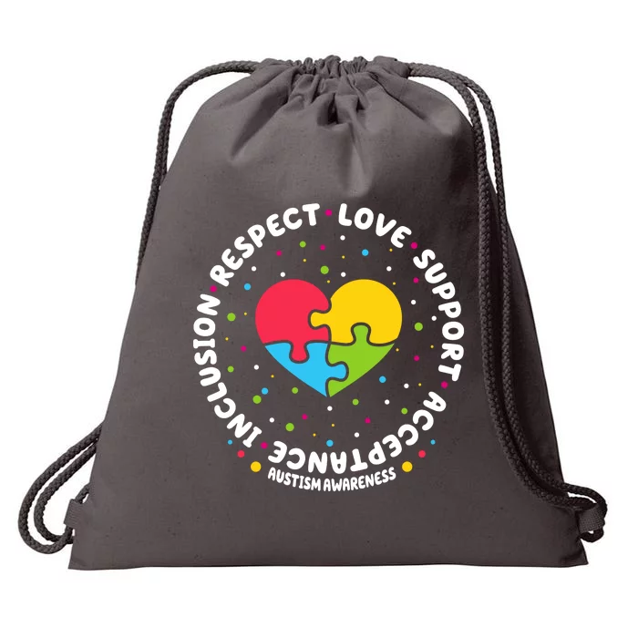 Autism Awareness Support Puzzle Heart Drawstring Bag