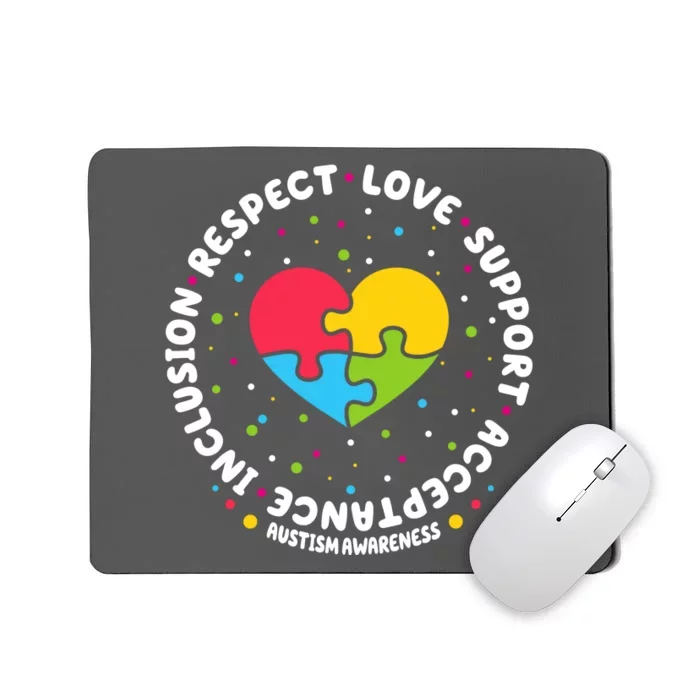 Autism Awareness Support Puzzle Heart Mousepad