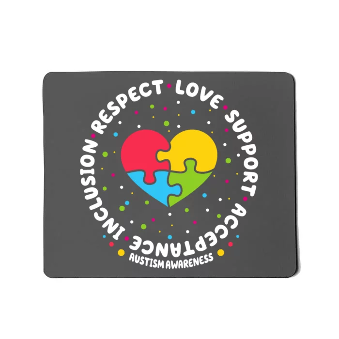 Autism Awareness Support Puzzle Heart Mousepad