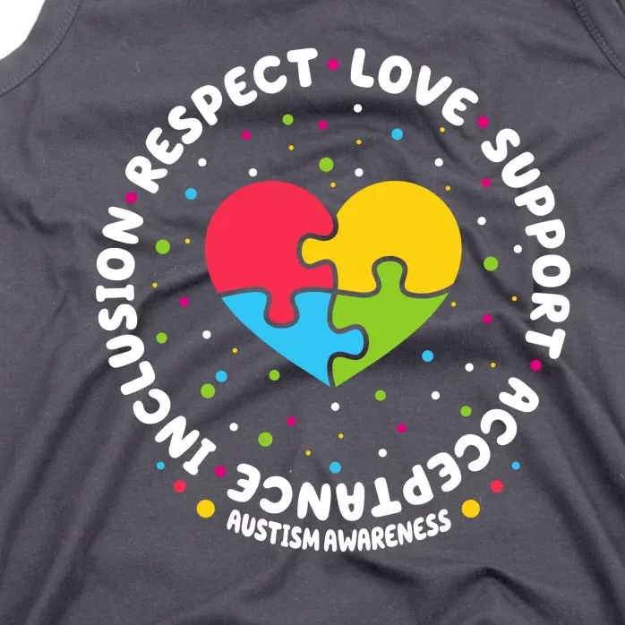 Autism Awareness Support Puzzle Heart Tank Top