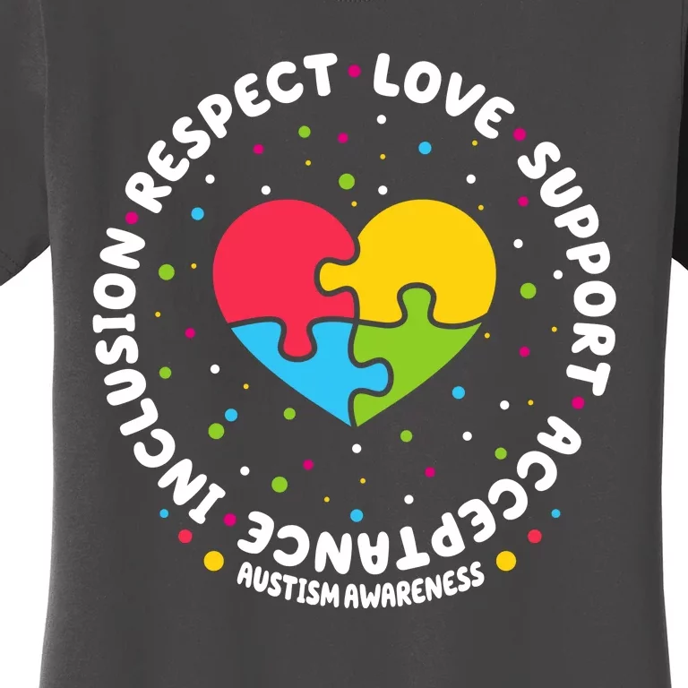 Autism Awareness Support Puzzle Heart Women's T-Shirt