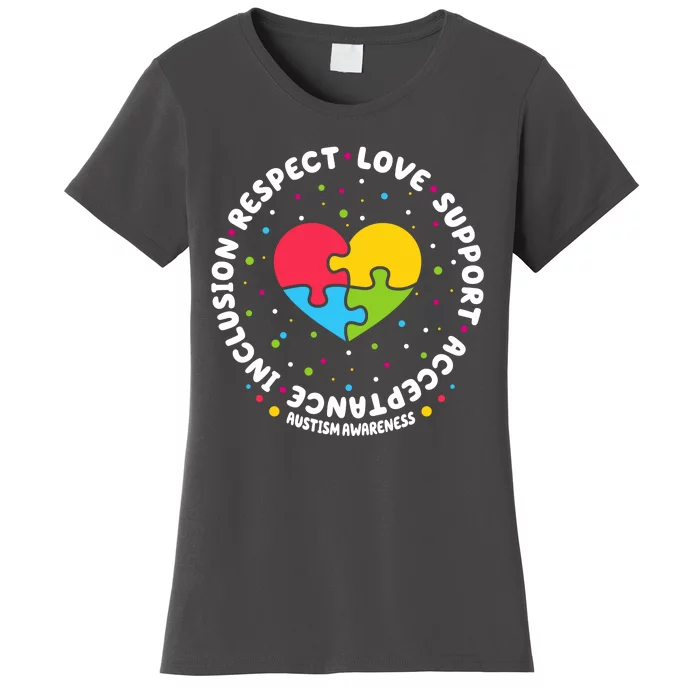 Autism Awareness Support Puzzle Heart Women's T-Shirt