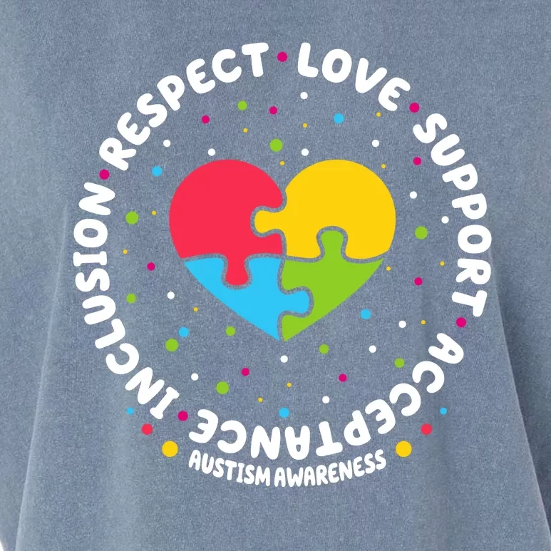 Autism Awareness Support Puzzle Heart Garment-Dyed Women's Muscle Tee