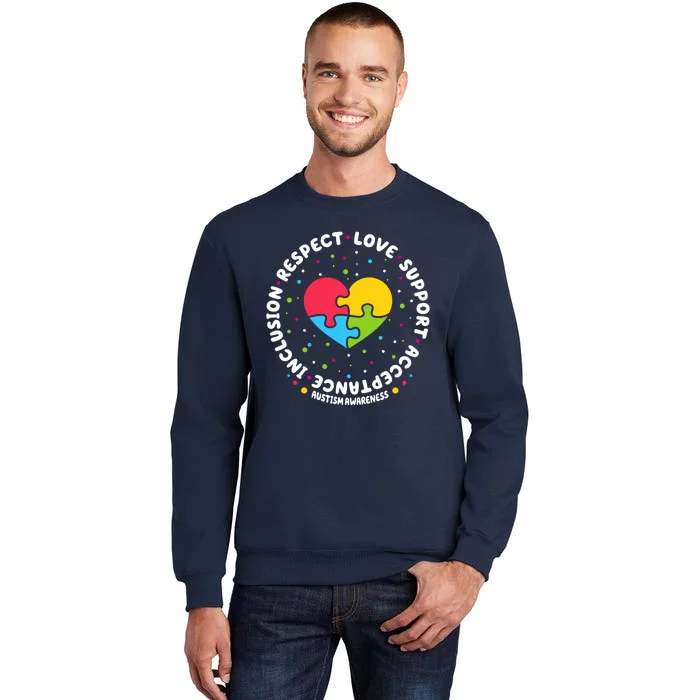 Autism Awareness Support Puzzle Heart Sweatshirt