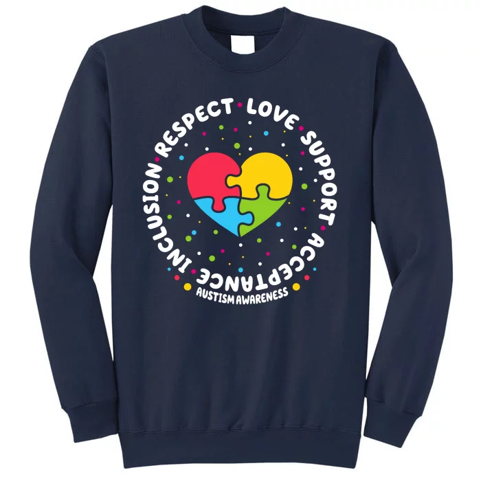 Autism Awareness Support Puzzle Heart Sweatshirt