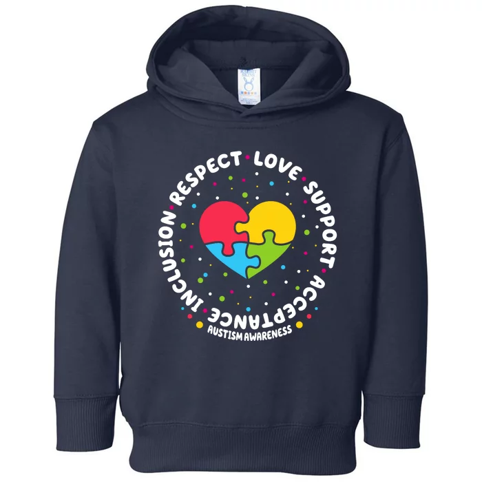 Autism Awareness Support Puzzle Heart Toddler Hoodie