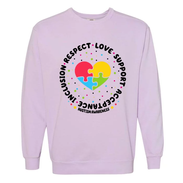 Autism Awareness Support Puzzle Heart Garment-Dyed Sweatshirt