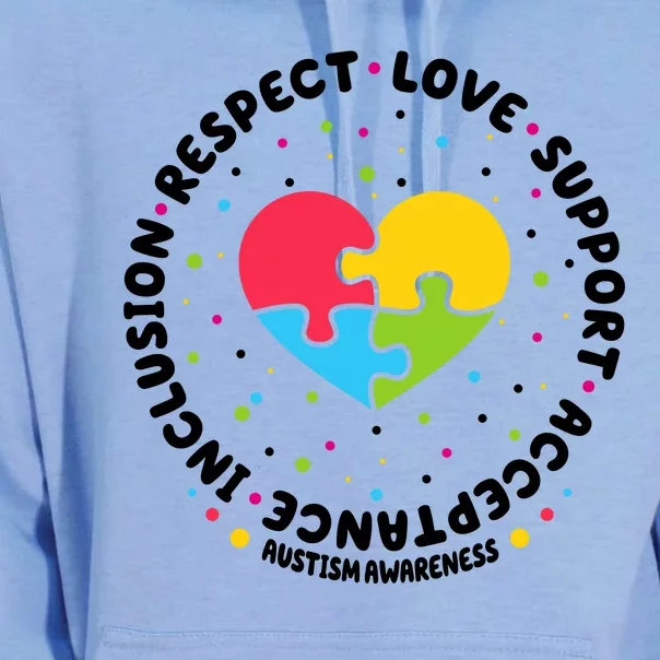 Autism Awareness Support Puzzle Heart Unisex Surf Hoodie