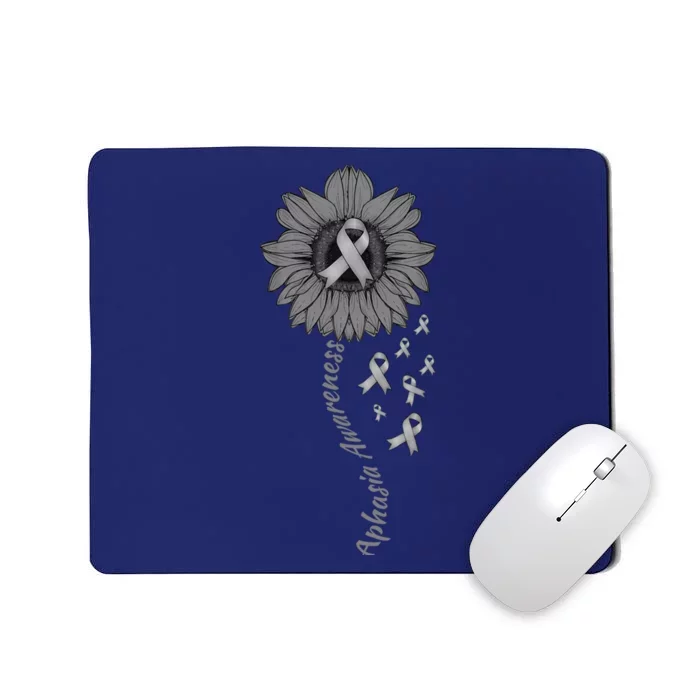 Aphasia Awareness Sunflower Gray Ribbon Support Family Mousepad