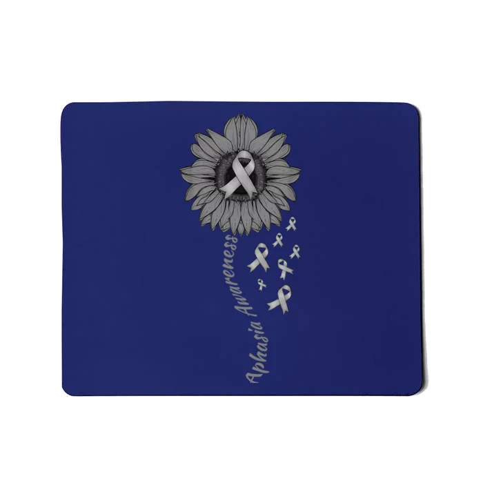 Aphasia Awareness Sunflower Gray Ribbon Support Family Mousepad