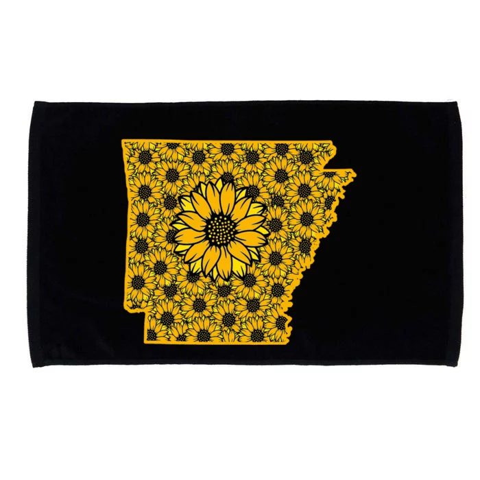 Arkansas America Summer Sunflower Flower Floral Art Nature Gift Microfiber Hand Towel