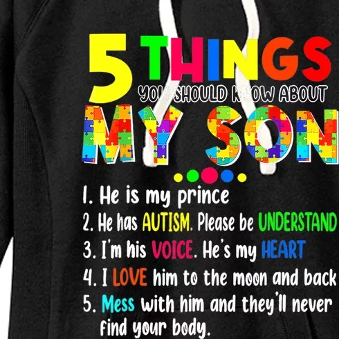 Autism Awareness Support Autism Son For Mom Dad Women's Fleece Hoodie