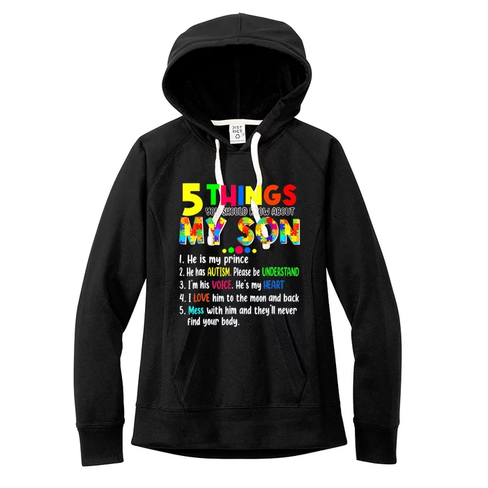 Autism Awareness Support Autism Son For Mom Dad Women's Fleece Hoodie