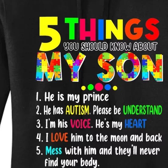 Autism Awareness Support Autism Son For Mom Dad Women's Pullover Hoodie