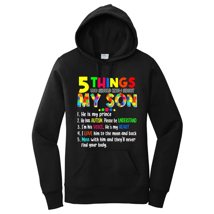 Autism Awareness Support Autism Son For Mom Dad Women's Pullover Hoodie