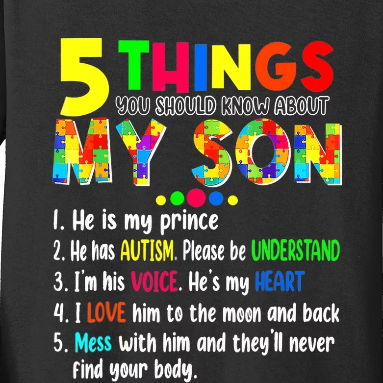 Autism Awareness Support Autism Son For Mom Dad Kids Long Sleeve Shirt