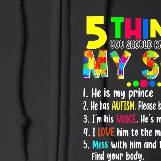 Autism Awareness Support Autism Son For Mom Dad Full Zip Hoodie