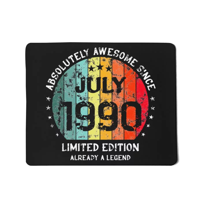 Absolutely Awesome Since July 1990 Man Woman Birthday Mousepad