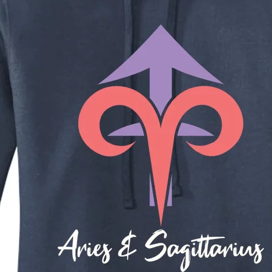 Aries And Sagittarius Couple Zodiac Relationship Horoscope Gift Women's Pullover Hoodie