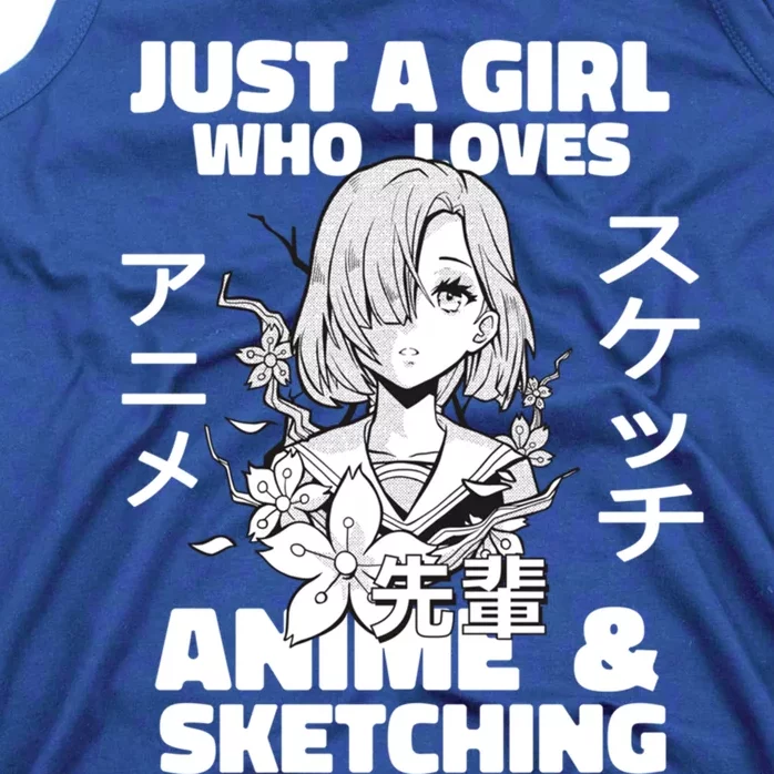 Anime And Sketching Just A Who Loves Anime Cute Gift Tank Top