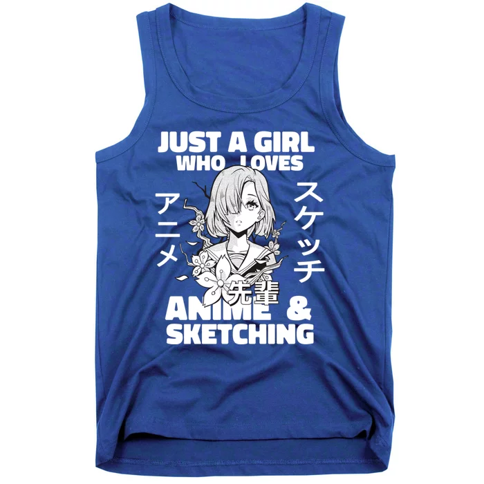 Anime And Sketching Just A Who Loves Anime Cute Gift Tank Top