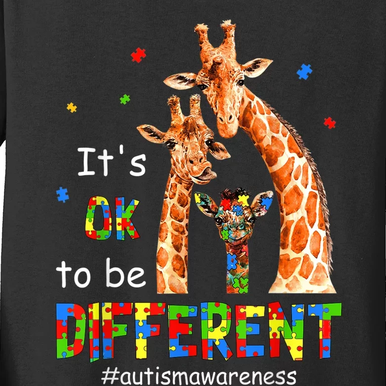 Autism Awareness Shirts Wo Teacher Its Ok To Be Different Kids Long Sleeve Shirt