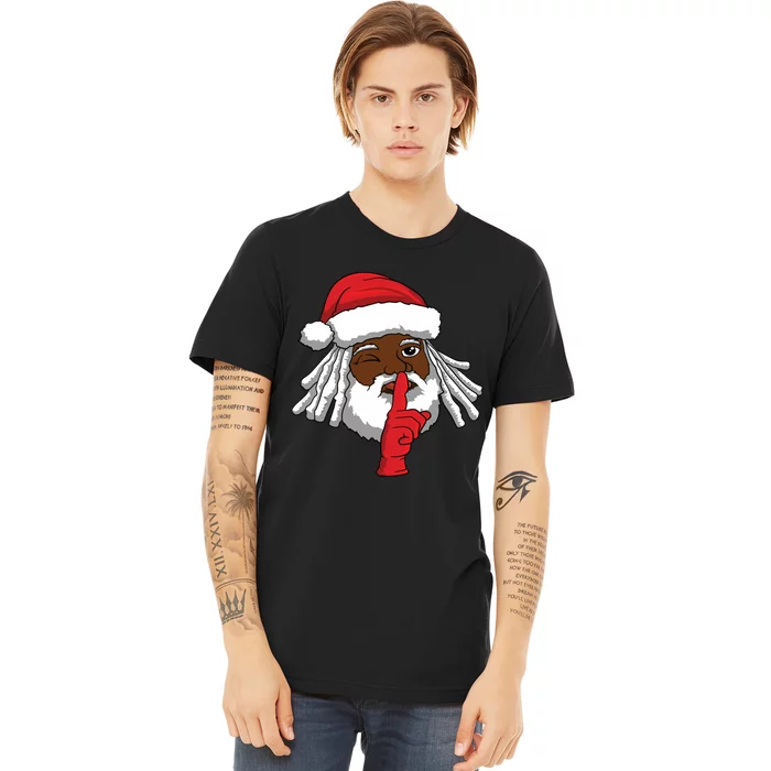 African American Santa Claus Christmas Party Decor Premium T-Shirt