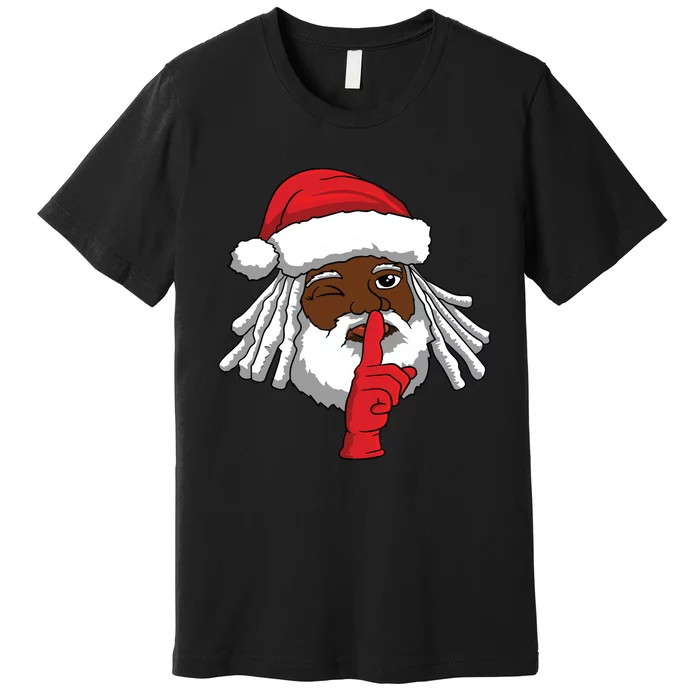 African American Santa Claus Christmas Party Decor Premium T-Shirt