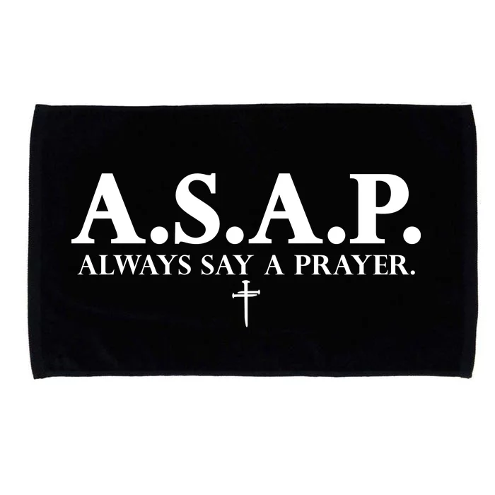 Asap Always Say A Prayer 3 Nails Cross Jesus Christ Christian Catholic Microfiber Hand Towel