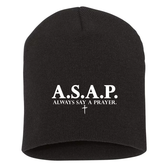 Asap Always Say A Prayer 3 Nails Cross Jesus Christ Christian Catholic Short Acrylic Beanie