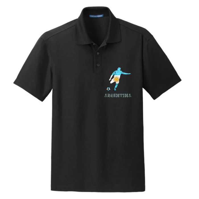 Argentina Argentina Soccer Player Sun Of May Argentina Flag Dry Zone Grid Performance Polo