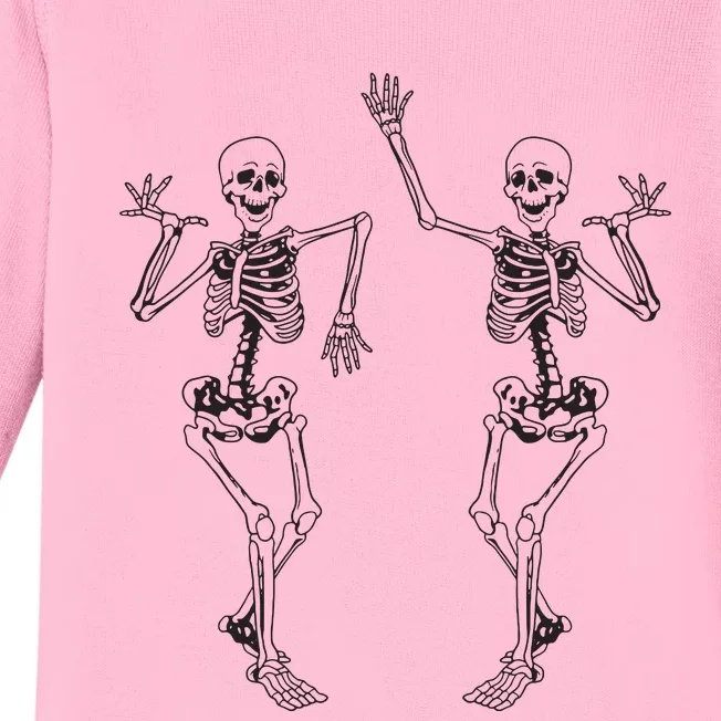 Alt Aesthetic Skeleton Dancing Dark Goth Halloween Skeletons Baby Long Sleeve Bodysuit