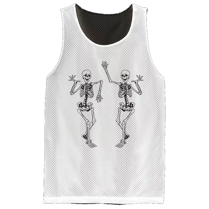 Alt Aesthetic Skeleton Dancing Dark Goth Halloween Skeletons Mesh Reversible Basketball Jersey Tank