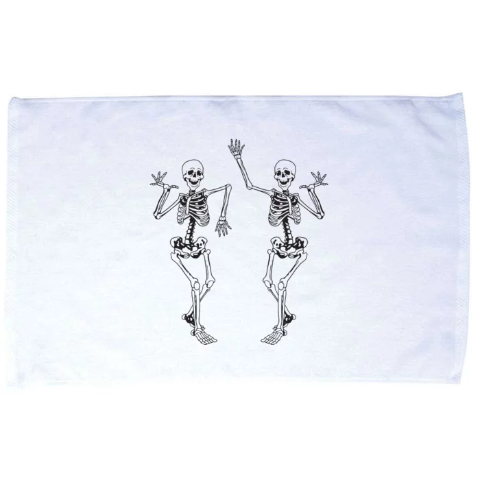 Alt Aesthetic Skeleton Dancing Dark Goth Halloween Skeletons Microfiber Hand Towel