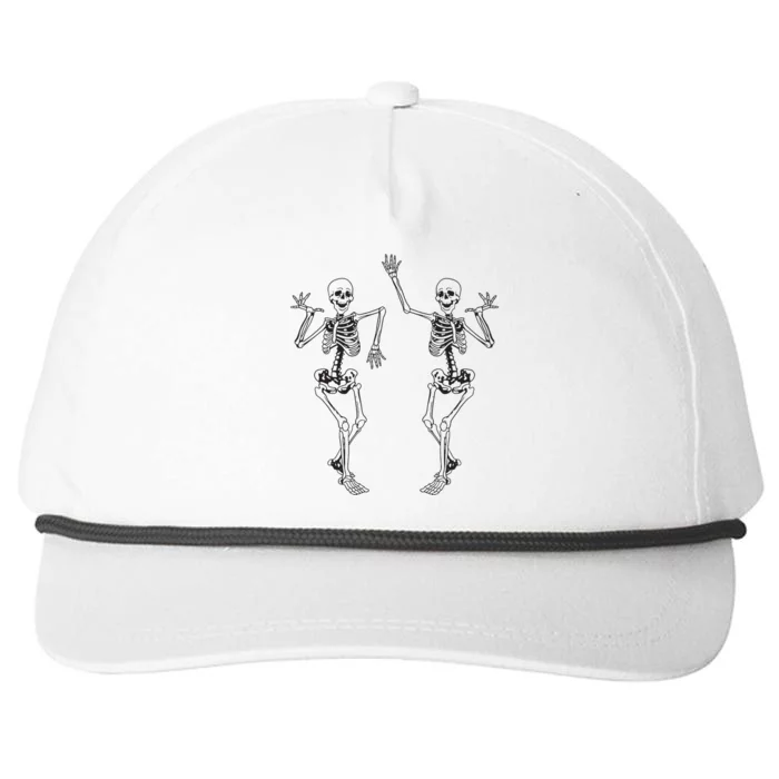 Alt Aesthetic Skeleton Dancing Dark Goth Halloween Skeletons Snapback Five-Panel Rope Hat