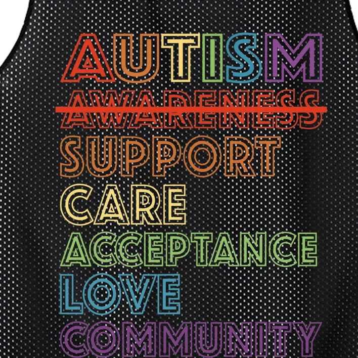 Autism Awareness Support Care Acceptance Accept Understand Mesh Reversible Basketball Jersey Tank