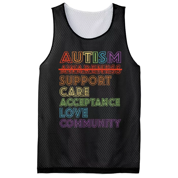 Autism Awareness Support Care Acceptance Accept Understand Mesh Reversible Basketball Jersey Tank