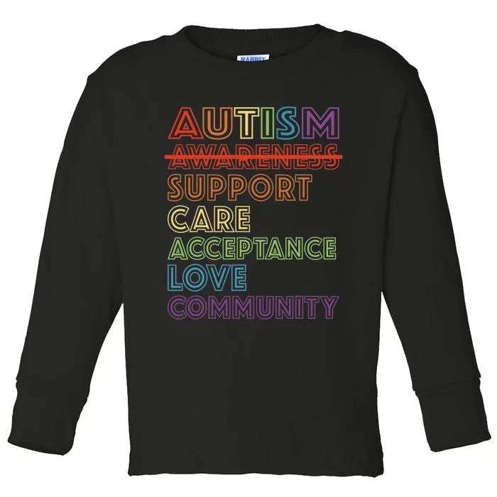 Autism Awareness Support Care Acceptance Accept Understand Toddler Long Sleeve Shirt