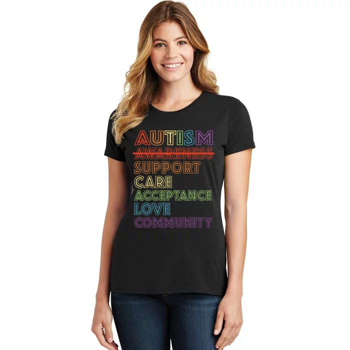 Autism Awareness Support Care Acceptance Accept Understand Women's T-Shirt