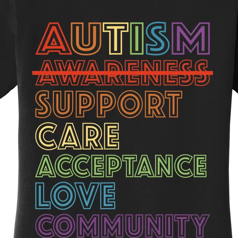 Autism Awareness Support Care Acceptance Accept Understand Women's T-Shirt