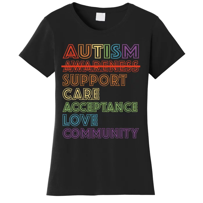 Autism Awareness Support Care Acceptance Accept Understand Women's T-Shirt