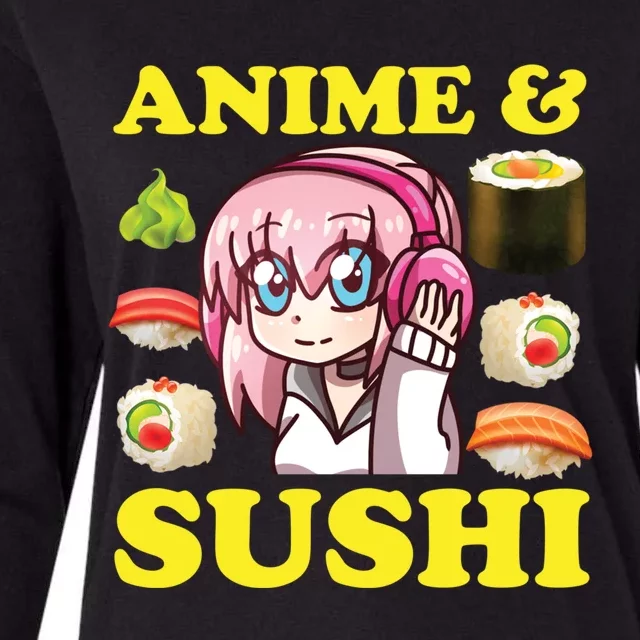 Anime And Sushi Funny Anime Kawaii Sushi Lover Gift Womens Cotton Relaxed Long Sleeve T-Shirt