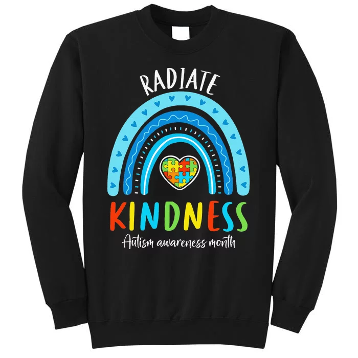 Autism Awareness Special Ed Teacher Radiate Kindness Rainbow Tall Sweatshirt