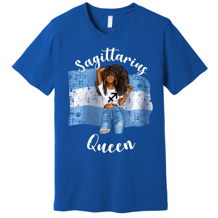 Afro Argentinian Sagittarius Queen Black Argentina Gift Premium T-Shirt