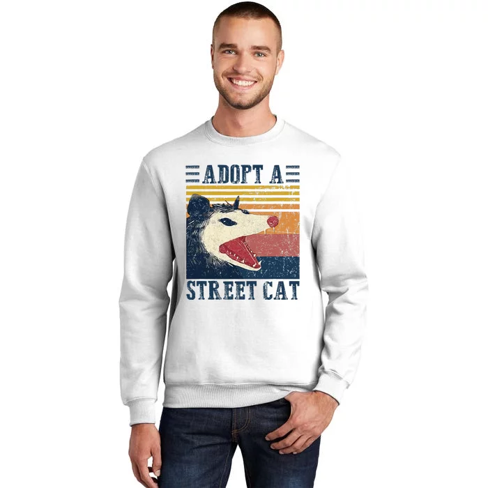 Adopt A Street Cat Funny Opossum Vintage Sweatshirt