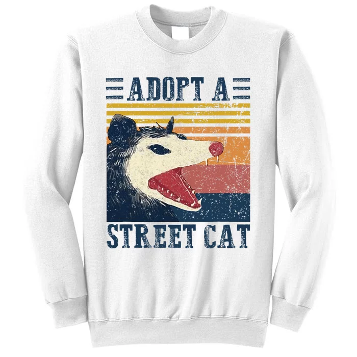 Adopt A Street Cat Funny Opossum Vintage Sweatshirt