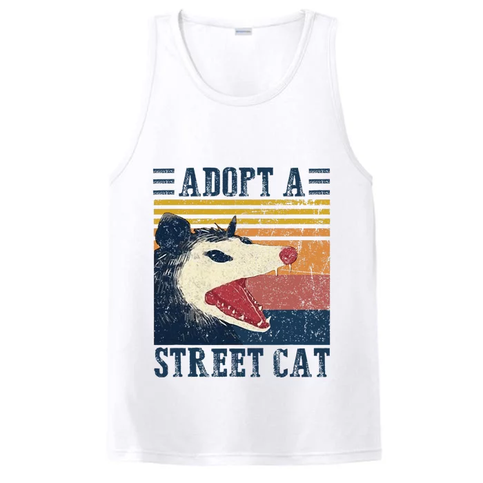 Adopt A Street Cat Funny Opossum Vintage Performance Tank