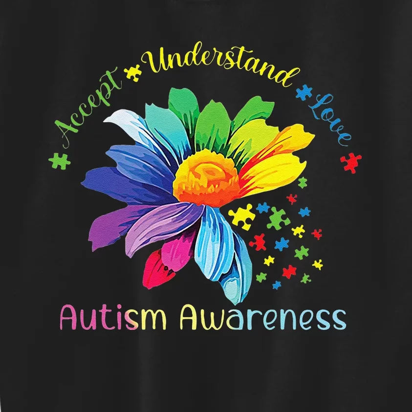 Autism Awareness Sunflower Accept Understand Love Autistic Kids Sweatshirt